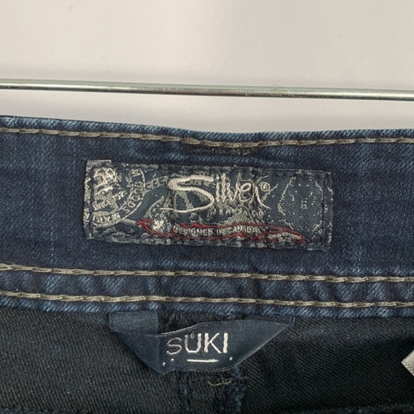 Silver Jeans Co x Bootlegger Dark Blue Suki Mid Capri Jeans - Picture 11 of 13